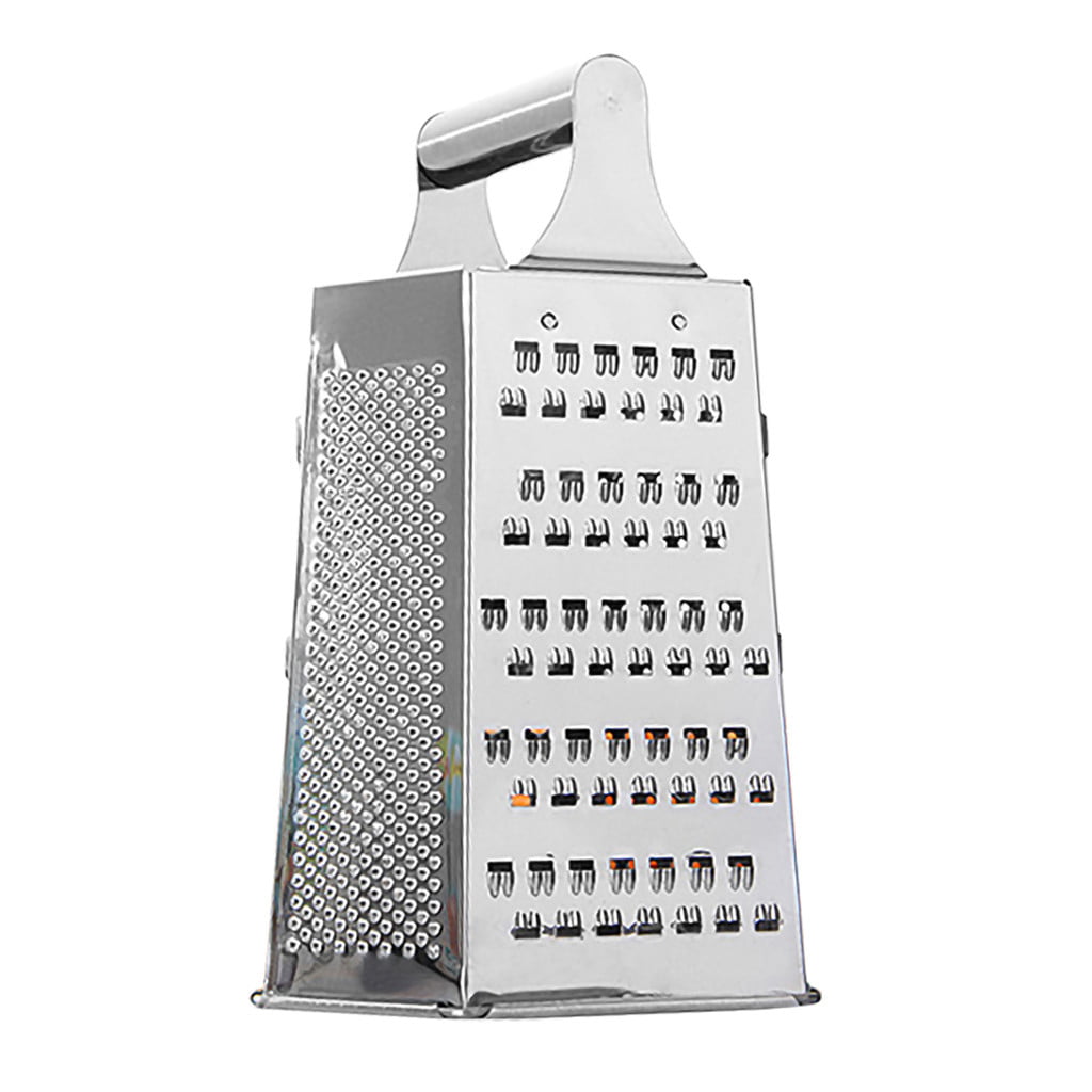 Kitchen Cheese Grater with Non-Slip Base Comfortable Handle Foldable Double-Sided Standing Grater for Vegetables Stainless Steel Box Grater Ginger