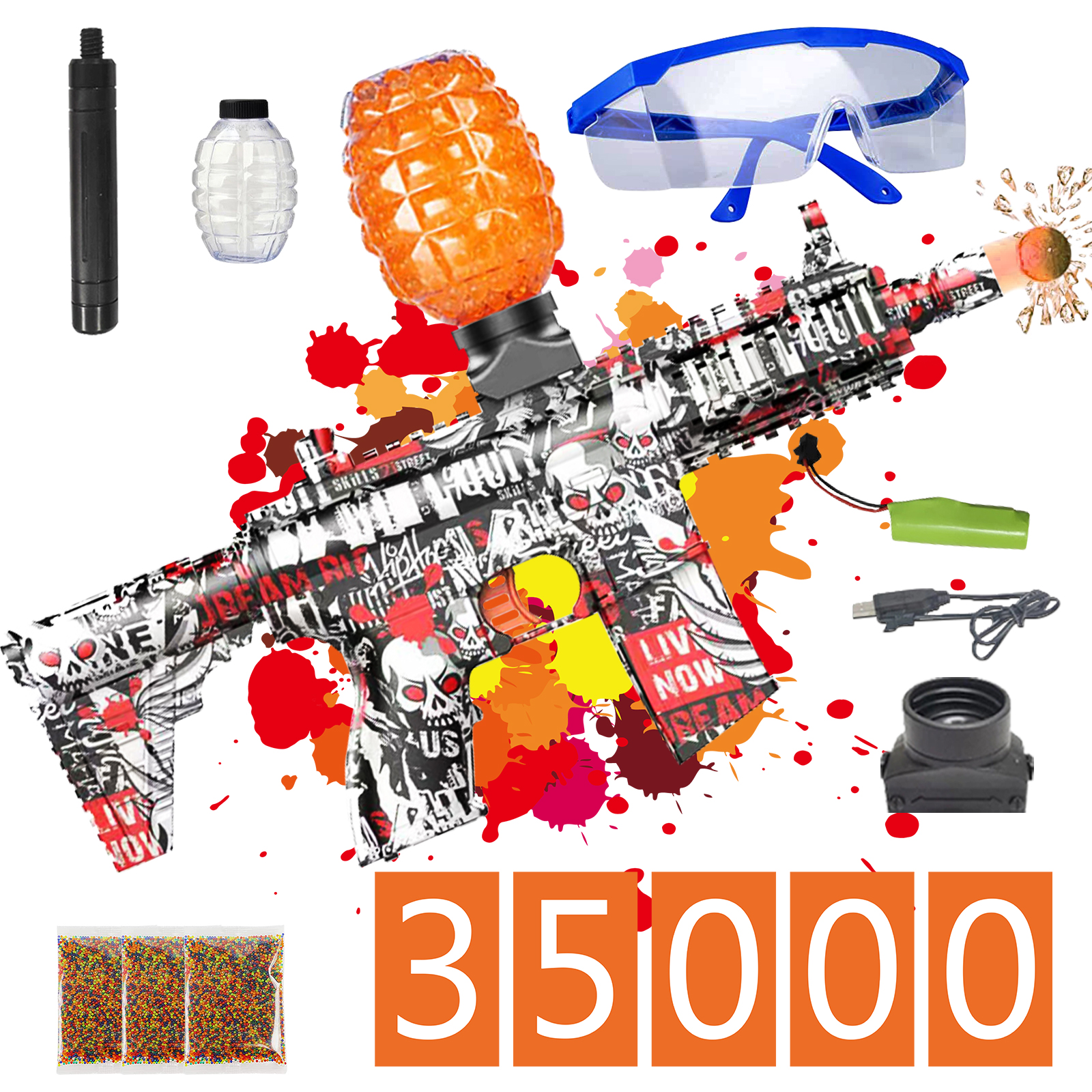 Electric Splat r Gel Water Drop Soft Foam Bullet Fully Automatic Toy