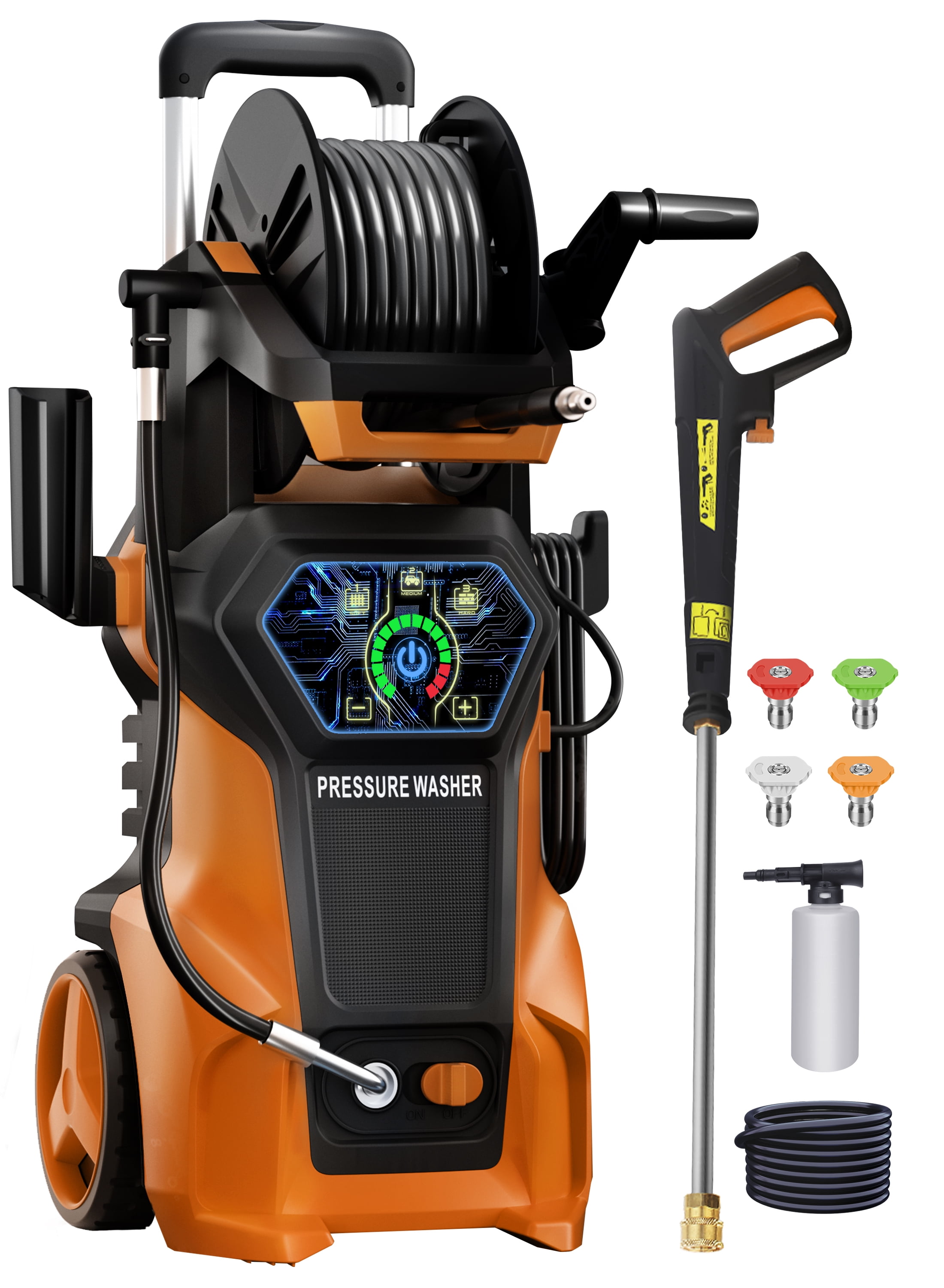 HONGGE Electric Pressure Power Washer - 5000 PSI MAX 110V 3.2 GPM Power Washer Electric Powered, Orange