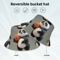 thumbnail image 2 of Fotbe Cartoon Pandas Basketball Sombrero Tipo Pescador con Estampado – Sombrero de Sol de Algodón de Moda para Playa, Golf, Pesca, 2 of 6