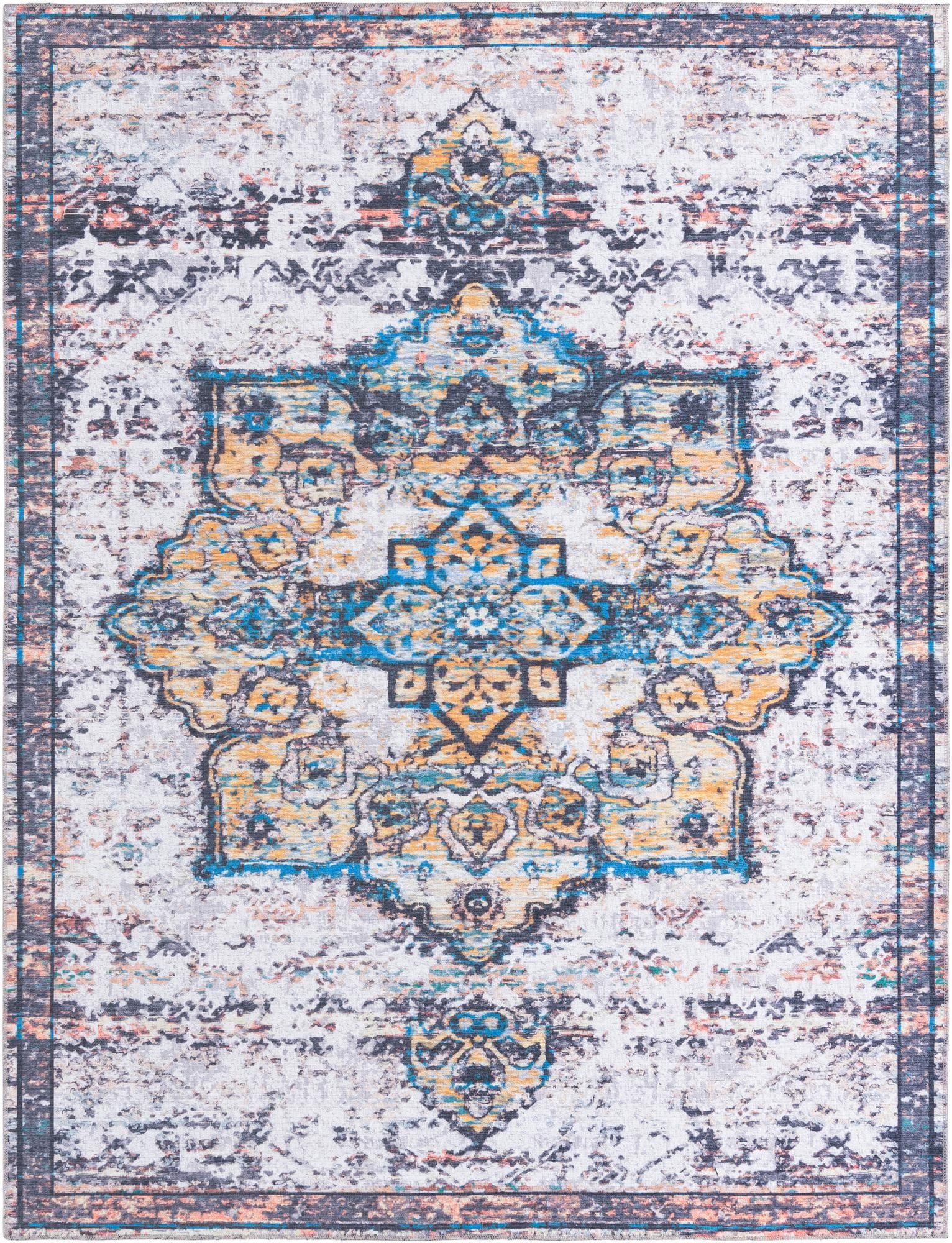 Francesca Collection Washable Rug 8' x 10' Sea Salt White