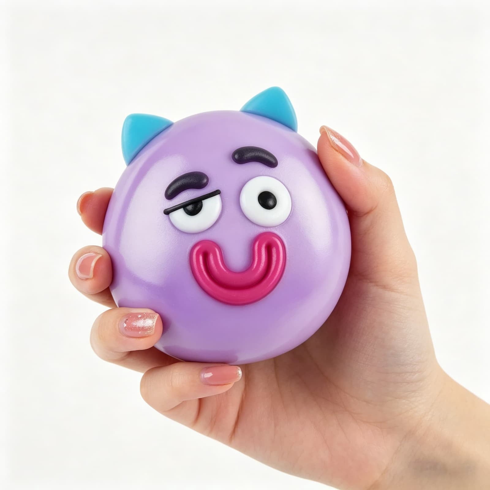 Smushers Squeeze Toys, Novelty Smush Face Squeeze Toys, Durable Removable Facial Expressions for Birthdays and Get-Togethers, Cute & Expressive Design (Purple)