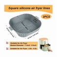 thumbnail image 2 of Air Fryer Accessories, 2 Pieces Silicone Air Fryer Mold, 20cm Square Silicone Air Fryer Dish, Philips Fryer Accessories - sh, 2 of 4