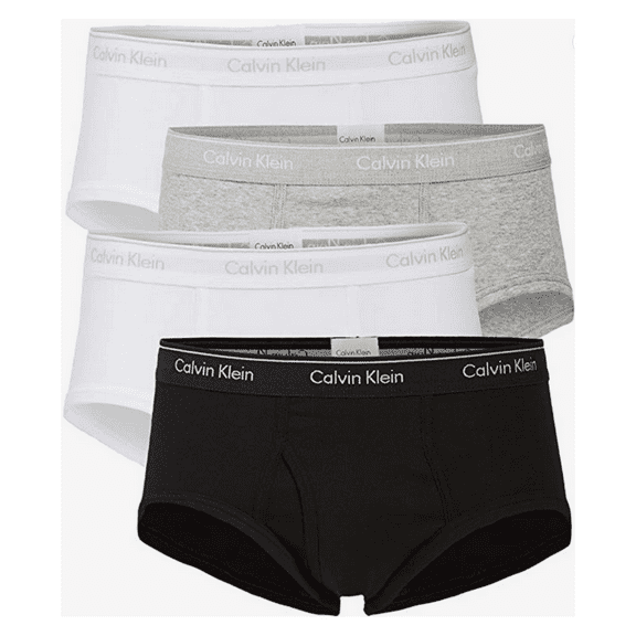 Calvin Klein Men's Underwear Classic Fit 4-Pack Cotton Brief Slips, Multi, Sz S