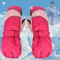 thumbnail image 3 of OGLCCG Kids Ski Snow Mittens Winter Warm Cold Weather Waterproof Mittens Boys Girls Thermal Fleece Lined Snowboard Gloves 6-11, 3 of 5