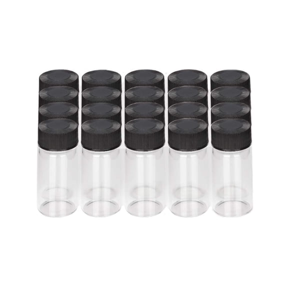 StonyLab Clear Glass Sample Vials with Cap, Capacity 20 ml / 4 Dram (0.7 oz), pack of 20