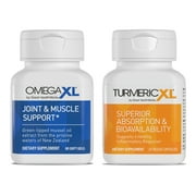 OmegaXL Powerful Joint and Muscle Support Supplement (60 Count) & TurmericXL Healthy Inflammatory Response Supplement (30 Count)