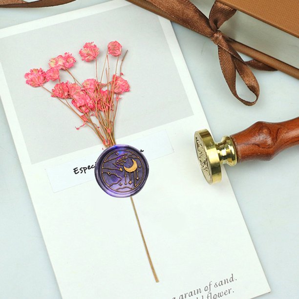 Estampilla Sun Moon Stars Round Wax Seal Stamp Head Fire Paint para invitaciones RYX13 Sywqhk Libre de BPA