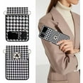 thumbnail image 2 of for Samsung Galaxy Z Flip 3 Wallet Case,Cute Luxury Houndstooth Camellia Card Package Phone Cases with Leather Adjustable Lanyard Flip Protector for Galaxy Z Flip 3 5G 2021 Women Girls, 2 of 16