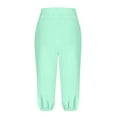 thumbnail image 6 of cocolona Womens Summer Capri Pants Elastic Waist Drawstring Button Pocket Sweatpants Outdoor Athletic Casual Beach Yoga Pants on Clearance, 6 of 6