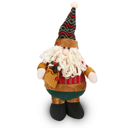 Christmas Santa Claus Figurine - Stretchable Christmas Standing Figurine Toy Xmas Home Indoor Table Ornament Decorations (Santa Claus)