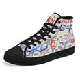 thumbnail image 7 of 4th Of July Red White And Blue Wine Patriotic High Top Canvas Shoes Sneakers Black Size 5, 7 of 7