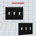 thumbnail image 4 of ENERLITES Triple Light Wall, Toggle Switch Plate, Gloss Finish, 3-Gang Standard Size 4.50" x 6.38", Unbreakable Polycarbonate Thermoplastic, UL Listed, 8813-BK, Black, 4 of 5