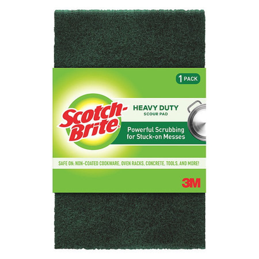 SCOTCHBRITE 220 Scouring Pad,Green,6" L,37/8" W,PK24
