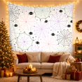 thumbnail image 3 of Pastel Spiderwebs and Black Spiders on White Background, Playful Gothic for Halloween Decor Lovers, Cute Wall Decor, Halloween Gift, Tapestry Wall Hanging for Bedroom and Dorm, 3 of 7
