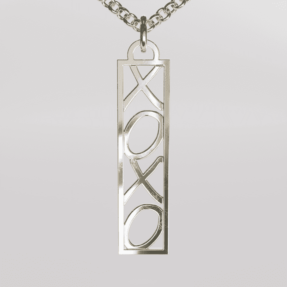 Heights Jewelers Hugs and Kisses Necklace, 925 Sterling Silver