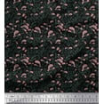 thumbnail image 1 of Soimoi Black Cotton Voile Fabric Cheddar Carnation Floral Print Fabric By the Yard 58 Inch Wide, 1 of 3