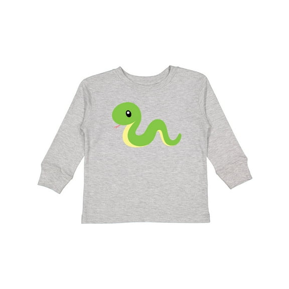 Inktastic Cute Snake, Little Snake, Baby Snake, Green Snake Boys or Girls Long Sleeve Toddler T-Shirt