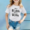 thumbnail image 3 of MEZZALL T-Shirt Décontracté Respirant Imprimé Lettre Col Rond Manches Courtes Mignon pour Filles, Blanc, 1-2 Ans, 3 of 4