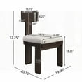 thumbnail image 6 of Modern Fabric Dining Chairs Set of 2 - Gray Seating on Dark Brown Rubber Wood Legs, 6 of 15