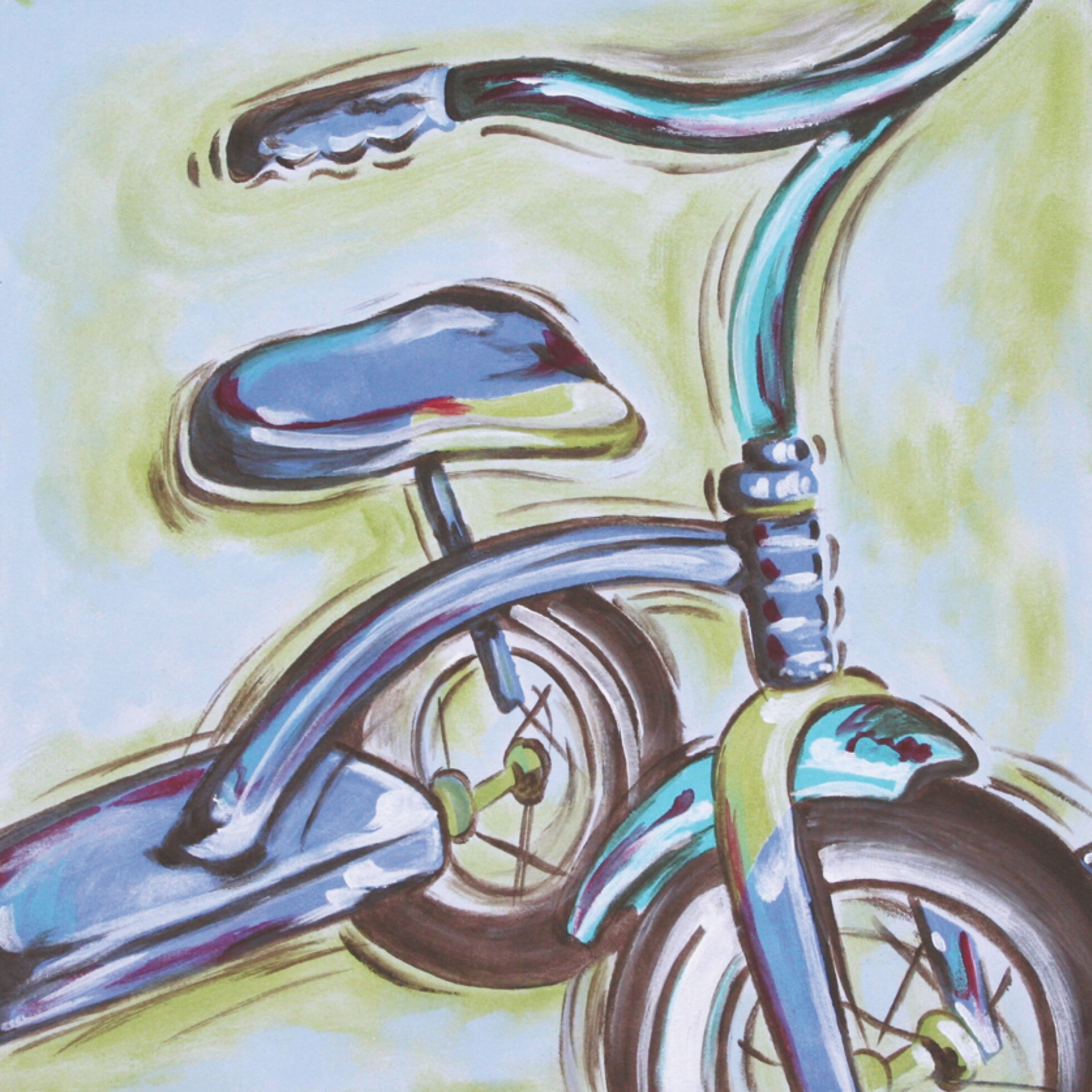 Marmont Hill "Trike" by Reesa Qualia Painting Print on Wrapped Canvas