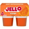 Jell-O Original Orange Jello Cups Gelatin Snack, 4 Ct Cups