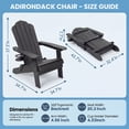 thumbnail image 3 of JEKO&JEKO Folding Adirondack Chair Set of 4 with Cup Holder, HIPS All-Weather Outdoor Chair for Patio, Garden, Backyard, Deck - Black, 3 of 5