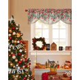 thumbnail image 4 of Poinsettia Berry Tie Up Valances Curtain, Red Floral Winter Plants Vintage Adjustable Rod Pocket Short Window Treatment Tie Up Curtains Valances for Kitchen Living Room Bathroom 42x12 Inches, 4 of 9