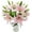 Pink Light, variant on HAOSHICS Artificial Flowers 8 Pieces Artificial Lilies with 3 Buds Floral Art Plant Flowers Latex Full Flower Real Touch for Home Decoration Wedding Party Office Restaurants (Orange)