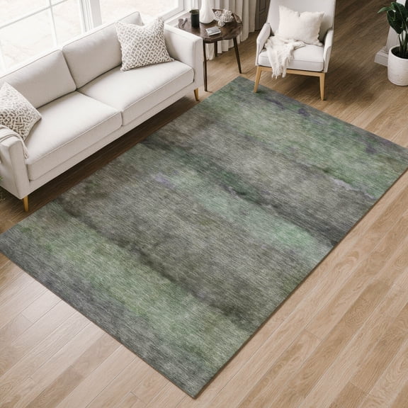 Addison Rugs Chantille Indoor/Outdoor Transitional Stripes Aloe Machine Washable Rectangle Rug, 10' x 14'