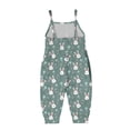 thumbnail image 4 of CheerKidz Toddler Baby Girls Solid-color Jumpsuit Summer Strap Romper Pants with Pockets,Great for Trendy Looks and Lightweight Comfort 0-5 Years(Green#1,1-2 Years), 4 of 4