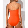thumbnail image 3 of SURJDE One Shoulder One Piece Swimsuit for Women Tummy Control Bathing Suits Modest Full Coverage Keyhole Swimwear, 3 of 6