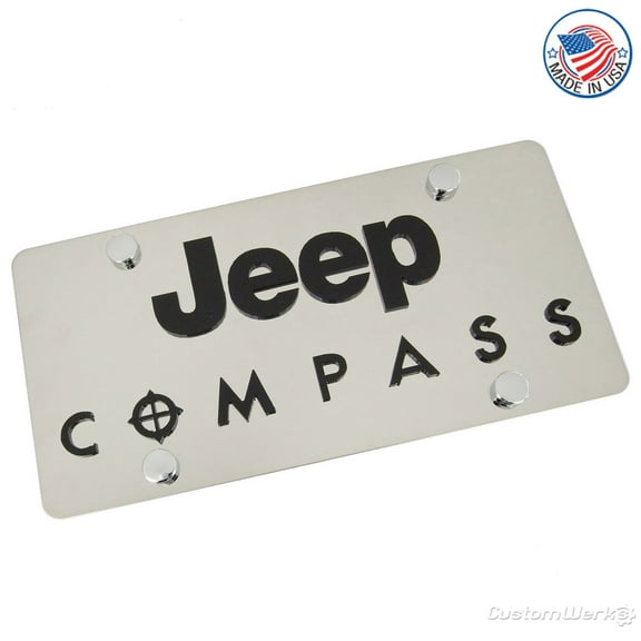 Jeep Dual Logo Compass License Plate (Chrome)
