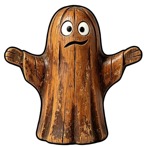Decorative Figurine Vintage Wooden Ghost Halloween Decor for Indoor Home Shelf Mantel and Table Display for Halloween Party and Themed Room Setup