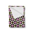thumbnail image 2 of Fleur De Lis Soft Flannel Fleece Blanket, Antique Classical Foliage Leaf Motifs with Pop Art Influences Checkered Design, Cozy Plush for Indoor and Outdoor Use, 50" x 60", Multicolor, by Ambesonne, 2 of 5
