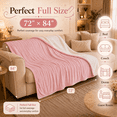 thumbnail image 4 of PYROEPLEEA Heated Electric Blanket Full Size 72 x 84 in, Flannel Sherpa, 6 Heat Settings, 1-12 Hr Auto Off, Machine Washable for Bed or Couch-Pink, 4 of 9
