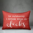 thumbnail image 2 of Creative Products Drink Wine on Decks Coral 14x20 Indoor / Outdoor Pillow, 2 of 2