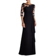 thumbnail image 1 of CAROOTU Robe de Soirée pour Femmes Dentelle Manches Mi-Longues Col Rond Ajustée Robe Formelle Féminine, 1 of 7