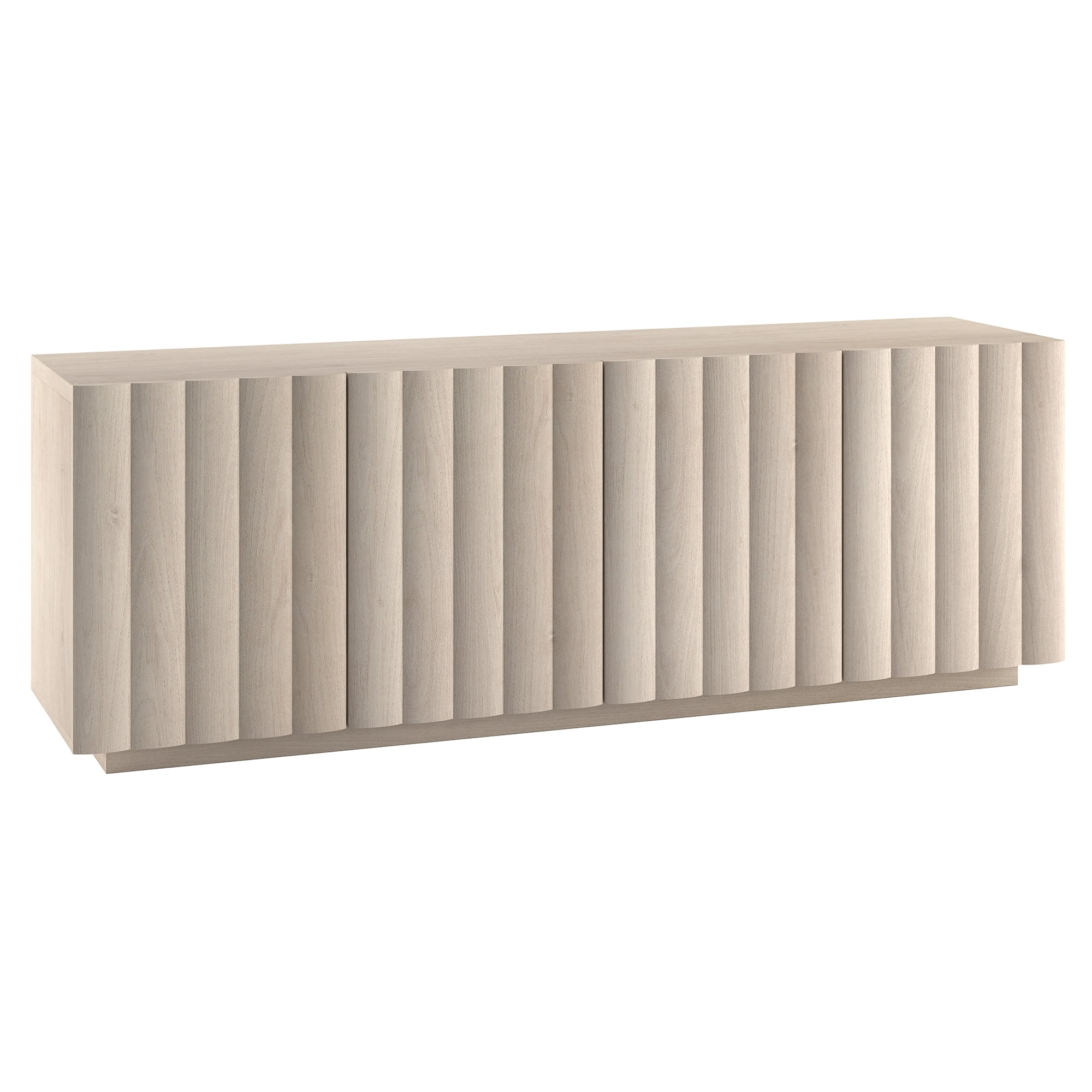 Evelyn&Zoe Molly Rectangular Fluted TV Stand for TV's up to 75" in Alder White
