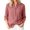 Pink, variant on Vivianyo HD Women's Mandarin Collar Half Henley Placket Blouse, Curved Hem Three Quarter Sleeve Shirt For Women, Spring Summer Lightweight Tunic for Park Visits and Casual Lunches, Sizes S-2XL