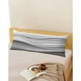 thumbnail image 5 of Gradient Grey Body Pillow Cover 20 x 54 Inch Decorative Pillow Cover Abstract Wave Striped Abstract Geometric Lumbar Pillowcase Seasonal Rectangle Cushion Case for Couch Sofa Bed Living Room, 5 of 7