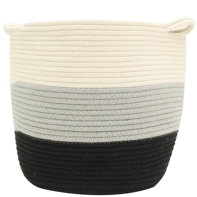 Shisuyan 1Pack Handmade Woven Basket Storage Bins Cotton Rope for Organization