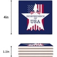 thumbnail image 3 of FMSHPON Independence Day American Flag Set of 4 Coaster for Drinks, Absorbent Ceramic Stone Coasters Cup Mat with Cork Base for Home Kitchen Room Coffee Table Bar Decor, 3 of 4