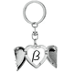 thumbnail image 1 of Llavero de alas de ángel en forma de corazón negro silueta Unbranded, 1 of 3