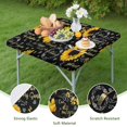 thumbnail image 4 of Black Sunflower Word Pattern Square Fitted Tablecloth with Elastic Edge,Square Table Cover,Washable Elastic Table Cover for Home Kitchen Party Decor 36"x36", 4 of 6