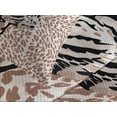 thumbnail image 4 of Ambesonne African Quilted Bedspread Set 3 Pcs, Roaring Wild Leopard, Queen Size, Cocoa Beige Black, 4 of 5