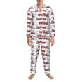 thumbnail image 3 of Fotbe Retro Train Pijama de Hombre con Estampado de Manga Larga, Conjunto de 2 Piezas, Ropa de Dormir Suave y Cómoda con Bolsillos-Medium, 3 of 7