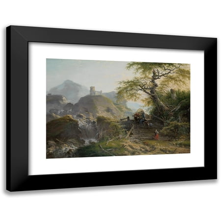 Gerard van Nijmegen 14x11 Black Modern Framed Museum Art Print Titled - Mountainous Landscape Near Dusseldorf (1790)