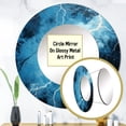 thumbnail image 4 of Designart "Lightning In A Stormy Thunderstorm" Lightning Round Mirror Wall Decor Traditional - Large Blue Round Bathroom Mirror - Round Mirror - 29" x 29", 4 of 7