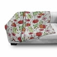thumbnail image 3 of Floral Soft Flannel Fleece Throw Blanket, Scribbles of Flowers and Leaves in Watercolor Effect, Cozy Plush for Indoor and Outdoor Use, 50" x 70", Pink Green, by Ambesonne, 3 of 6